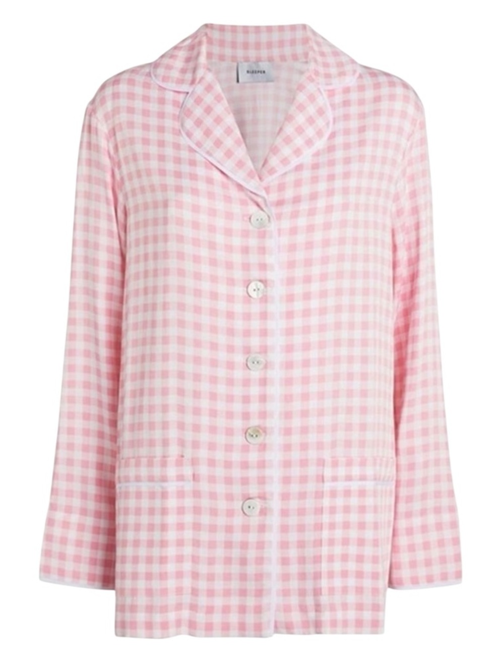 Sleeper Pink Gingham Long Sleeve Pajama Shirt Size Small